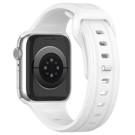 Square siliconen band - Wit - Geschikt voor Apple Watch 44mm / 45mm / 46mm / 49mm