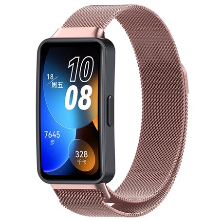 Milanese bandje - Rosé goud - Huawei Band 10 / 9 / 8