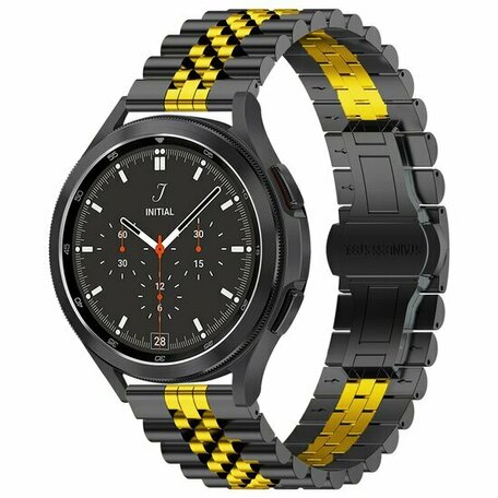 Stalen band - Zwart met goud - Huawei Watch GT 6 / GT 6 pro - 46mm