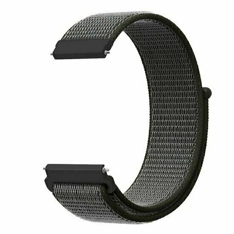 Sport Loop nylon bandje - Donkergroen met grijze band - Huawei Watch GT 6 / GT 6 pro - 46mm