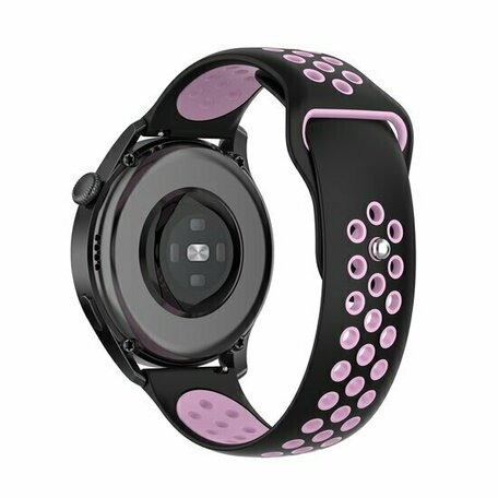 Sport Edition siliconen band - Zwart + roze - Huawei Watch GT 6 / GT 6 pro - 46mm