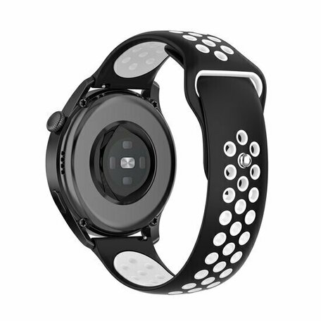 Sport Edition siliconen band - Zwart + wit - Huawei Watch GT 6 / GT 6 pro - 46mm