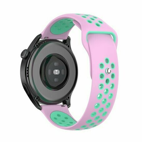 Sport Edition siliconen band - Roze + groen - Huawei Watch GT 6 / GT 6 pro - 46mm