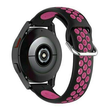 Siliconen sportbandje met gesp - Zwart + roze - Huawei Watch GT 6 / GT 6 pro - 46mm