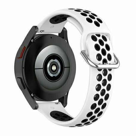 Siliconen sportbandje met gesp - Wit + zwart - Huawei Watch GT 6 / GT 6 pro - 46mm