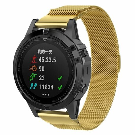 Milanese bandje - Goud - Garmin Fenix 8 / 8 Pro - 51mm