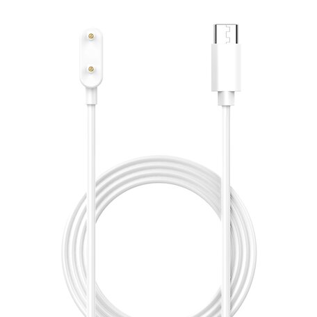 Oplader / Oplaadkabel - Geschikt voor Huawei Watch Fit 4 / 3 / 2 / 1 / Fit New / Fit Mini - Huawei Honor Band - Huawei Band 9 / 8 / 7 / 6 - USB-C aansluiting - 1 meter - Wit