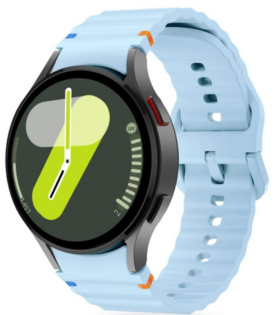 Wave Sportband met aansluitknop - Blauw -  Samsung Galaxy Watch 6 Classic - 47mm & 43mm
