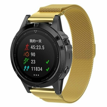 Milanese bandje - Goud - Garmin Tactix 8 - 51mm
