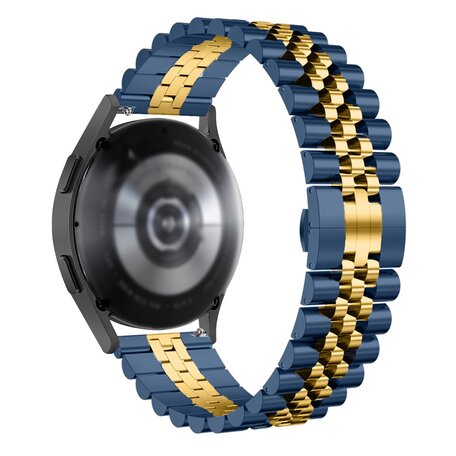 Stalen band - Donkerblauw met goud - Garmin Approach S12 / S40 / S42