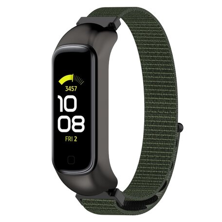 Nylon sport loop band - Donkergroen - Samsung Galaxy Fit 2