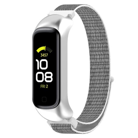 Nylon sport loop band - Wit / grijs - Samsung Galaxy Fit 2