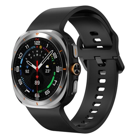 Solid color siliconen band - Zwart - Samsung Galaxy Watch Ultra - 47mm