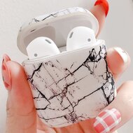 AirPods 1/2 hoesje Marble series - hard case - Marble wit - Schokbestendig