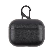 AirPods Pro / AirPods Pro 2 lederen hoesje Pro Leather series - Met bevestigingsclip - Zwart afbeelding