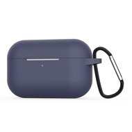 AirPods Pro / AirPods Pro 2 siliconen hoesje met karabiner haak - Blauw afbeelding