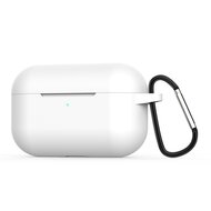 AirPods Pro / AirPods Pro 2 siliconen hoesje met karabiner haak - Wit afbeelding