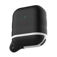 AirPods 1/2 hoesje siliconen waterproof series - soft case - zwart + wit afbeelding