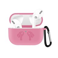 AirPods Pro / AirPods Pro 2 siliconen hoesje met karabiner haak - Roze