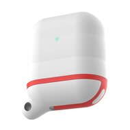 AirPods 1/2 hoesje siliconen waterproof series - soft case - wit + rood afbeelding