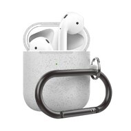 AirPods 1/2 hoesje siliconen chargebox Series - soft case - zilver pearl - UV bescherming afbeelding