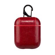AirPods 1/2 hoesje Litchi PU Series - hard case - Rood afbeelding