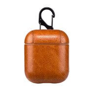 AirPods 1/2 hoesje Litchi PU Series - hard case - licht bruin afbeelding
