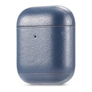 AirPods 1/2 hoesje Genuine Leather Series - hard case - blauw afbeelding