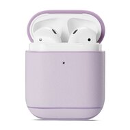 AirPods 1/2 hoesje Genuine Leather Series - hard case - licht paars afbeelding