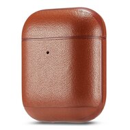 AirPods 1/2 hoesje Genuine Leather Series - hard case - licht bruin