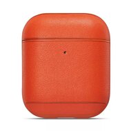 AirPods 1/2 hoesje Genuine Leather Series - hard case - oranje afbeelding