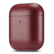 AirPods 1/2 hoesje Genuine Leather Series - hard case - Wijn rood afbeelding