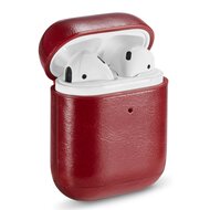 AirPods 1/2 hoesje Genuine Leather Series - hard case - rood afbeelding