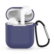 AirPods siliconen hoesje voor AirPods 1/2 - Blauw + handige clip afbeelding