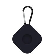 AirTag case square series - siliconen sleutelhanger met ring - zwart afbeelding