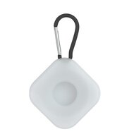 AirTag case square series - siliconen sleutelhanger met ring - transparant afbeelding