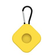 AirTag case square series - siliconen sleutelhanger met ring - geel afbeelding