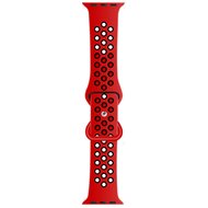 Sportbandje met extra lus - Rood + Zwart - Geschikt voor Apple Watch 42mm / 44mm / 45mm / 49mm