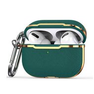 AirPods Pro / AirPods Pro 2 hoesje - Hardcase - Plated series - Groen + goud afbeelding
