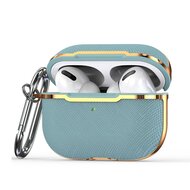 AirPods Pro / AirPods Pro 2 hoesje - Hardcase - Plated series - Blauw + goud afbeelding