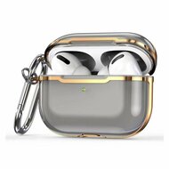 AirPods Pro / AirPods Pro 2 hoesje - TPU - Split series - Zwart + Goud (transparant) afbeelding