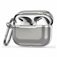 AirPods Pro / AirPods Pro 2 hoesje - TPU - Split series - Zwart + Zilver (transparant) afbeelding