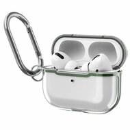 AirPods Pro / AirPods Pro 2 hoesje - TPU - Split series - Transparant / Groen afbeelding