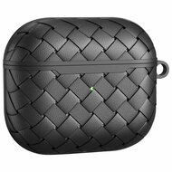 AirPods 3 hoesje - TPU - Woven series - Zwart afbeelding