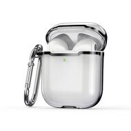 AirPods 1/2 hoesje - TPU - Split series - Transparant / Zwart afbeelding