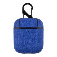 AirPods hoesjes van By Qubix - AirPods 1/2 hoesje - Hard Case - Blauw - Linnen patroon
