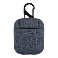 AirPods 1/2 hoesje - Hard Case - Grijs - Linnen patroon afbeelding