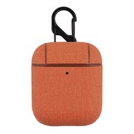 AirPods 1/2 hoesje - Hard Case - Oranje - Linnen patroon afbeelding