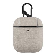 AirPods hoesjes van By Qubix - AirPods 1/2 hoesje - Hard Case - Beige - Linnen patroon