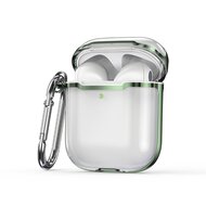 AirPods hoesjes van By Qubix - AirPods 1/2 hoesje - TPU - Split series - Transparant / Groen